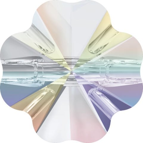 Swarovski 3011 Yonca Düğme 14mm Crystal Aurore Boreale (001AB) Foyasız - Janjan Renkli Düğme