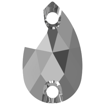 3230 12x7mm Crystal Comet Argent Light (001CAL) Foiled - Drop Shaped Metallic Silver Post Stone