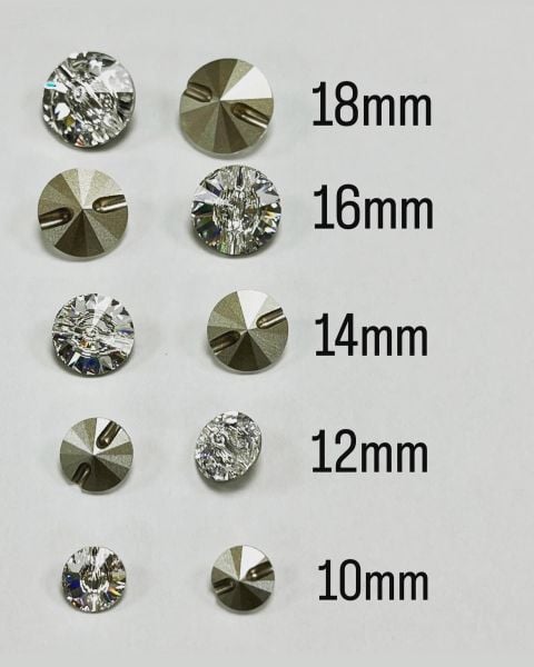 Swarovski 3015 Düğme 16mm Crystal (001) F - Beyaz Kristal Düğme