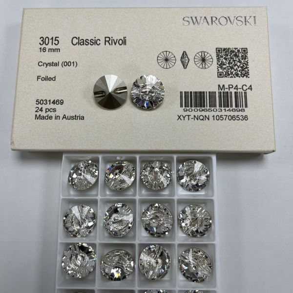 3015 16mm Crystal (001) F Kristal Düğme