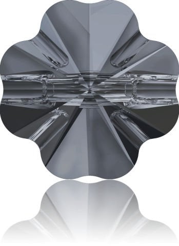 Swarovski 3011 Yonca Düğme 14mm Crystal Silver Night (001SINI) Foyasız - Füme Renkli Düğme