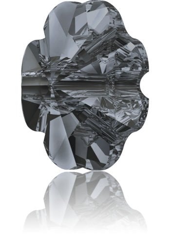 Swarovski 3011 Yonca Düğme 14mm Crystal Silver Night (001SINI) Foyasız - Füme Renkli Düğme