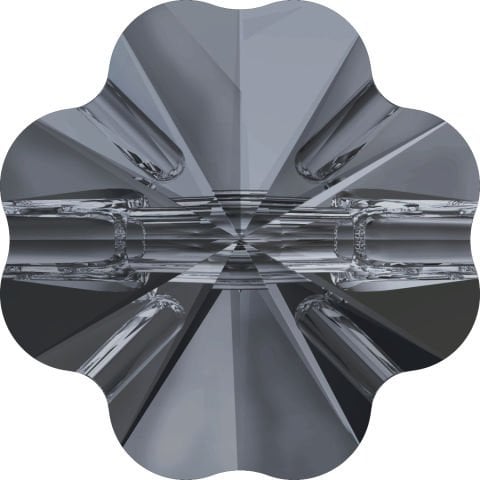 Swarovski 3011 Yonca Düğme 14mm Crystal Silver Night (001SINI) Foyasız - Füme Renkli Düğme