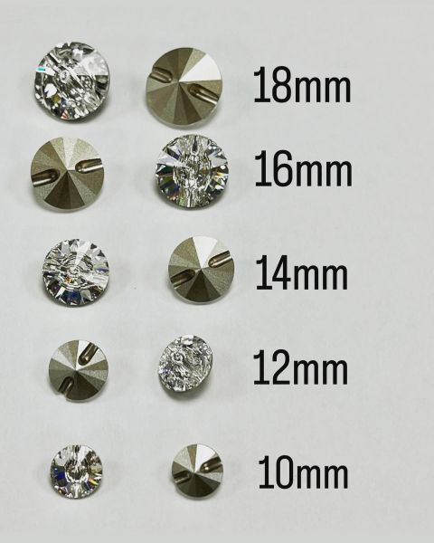 Swarovski 3015 Düğme 18mm Crystal (001) Foyalı - Beyaz Kristal Düğme