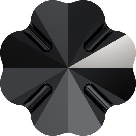 Swarovski 3011 Yonca Düğme 14mm Jet (280) Foyasız - Siyah Renkli Düğme