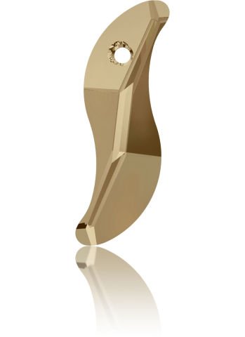 6525 19mm Crystal Golden Shadow (001GSHA) - S Shaped Gold Color Transparent Pendant