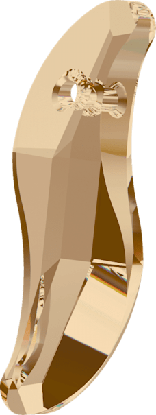 Swarovski 6525 Pendant 19mm Crystal Golden Shadow (001GSHA) - S Şeklinde Altın Renk Şeffaf Kolye Ucu