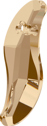 6525 19mm Crystal Golden Shadow (001GSHA) - S Shaped Gold Color Transparent Pendant