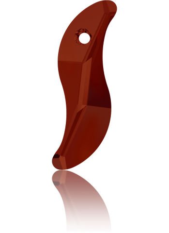 6525 19mm Crystal Red Magma (001REDM) - S-Shaped Brick Red Pendant