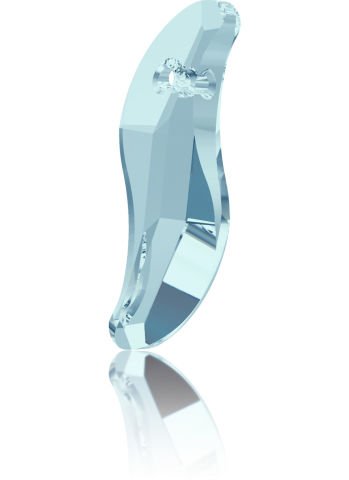 6525 19mm Aquamarine (202) - S Şeklinde Şeffaf Mavi Kolye Ucu