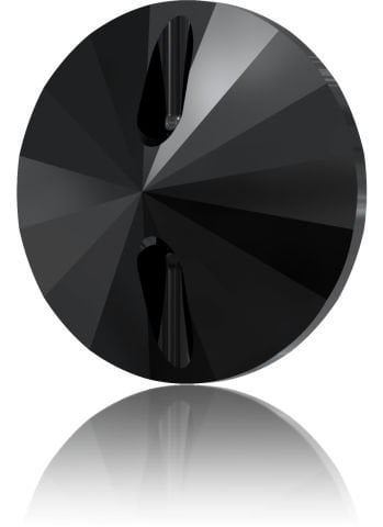 Swarovski 3015 Düğme 12mm Jet (280) U - Yuvarlak Siyah Kristal Düğme