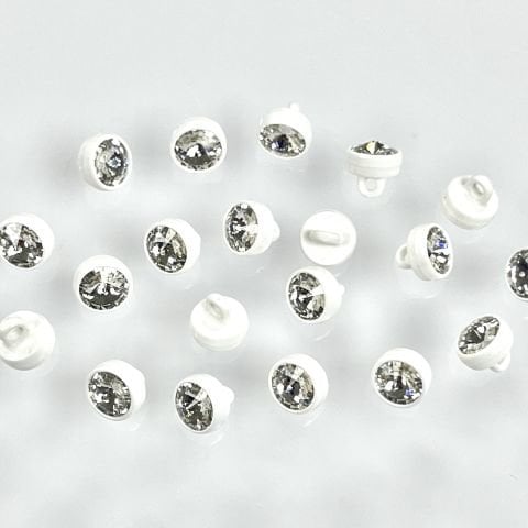 1770/129 White Plastik Çerçeveli Swarovski Kristali (001)