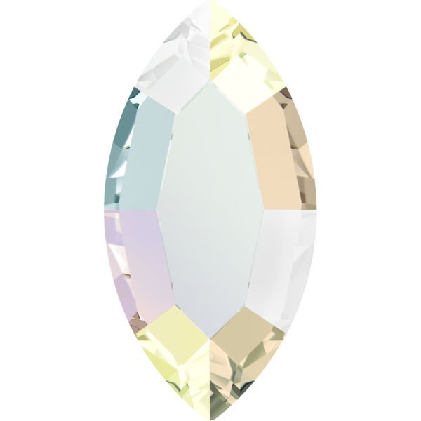 2200 4x2mm Crystal AB (001AB) F - Shuttle Shaped Janjan Mini Crystal Stone