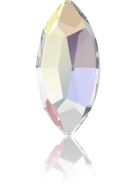 2200 4x2mm Crystal AB (001AB) F - Shuttle Shaped Janjan Mini Crystal Stone