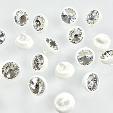 1770/139 White Plastik Çerçeveli Swarovski Kristali (001)