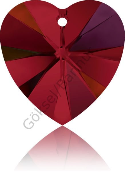 6228 14mm Light Siam Astral Pink (227API) - Parlak Kırmızı Kalp Kolye Ucu