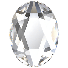 2603 4x3mm Crystal Foyalı - Oval Altı Düz Mini Kristal Taş