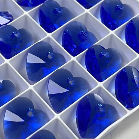 Swarovski 6228 Kalp 18mm Majestic Blue (296) - Lacivert Renkli Kolye Ucu