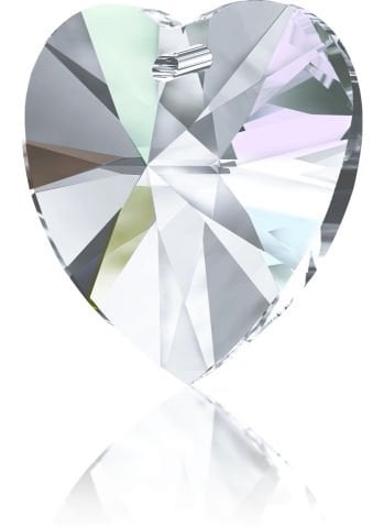 Swarovski 6228 Kalp 18mm Crystal AB (001AB) - Janjan Renkli Kolye Ucu