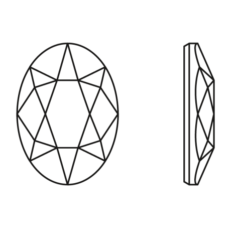 2603 4x3mm Crystal Golden Shadow (001GSHA) Foiled - Gold Oval Flat Bottom Mini Crystal Stone