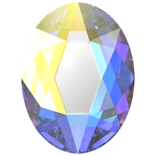 2603 4X3mm Crystal AB (001AB) Foyalı - Janjan Oval Altı Düz Mini Kristal Taş