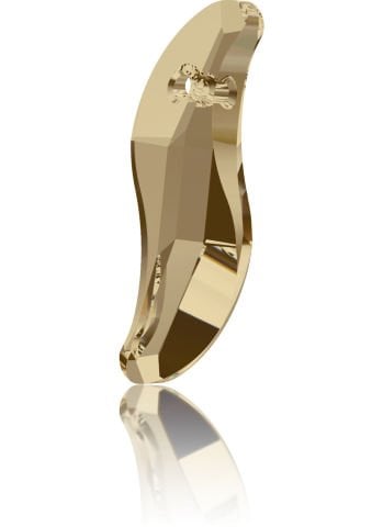 Swarovski 6525 Pendant 28mm Crystal Golden Shadow (001GSHA) - S Şekilli Altın Kolye Ucu