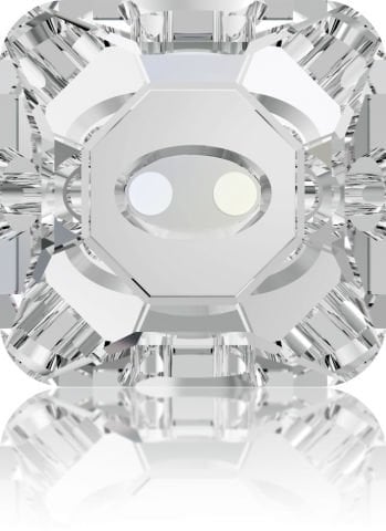 Swarovski 3017 Düğme 12mm Crystal (001M) M-Foyalı - Kare Beyaz Ortadan  Dikilebilir Düğme