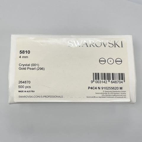 Swarovski 5810 İnci 4mm Crystal Gold Pearl (001 296) - Altın Renkli Kristal İnci Boncuk