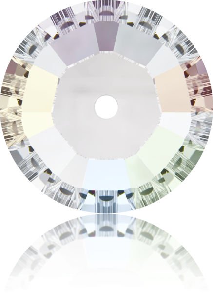 Swarovski 3128 Lochrosen 4mm Crystal Aurora Boreale (001AB) F - Janjan Tek Delikli Dikme Taş