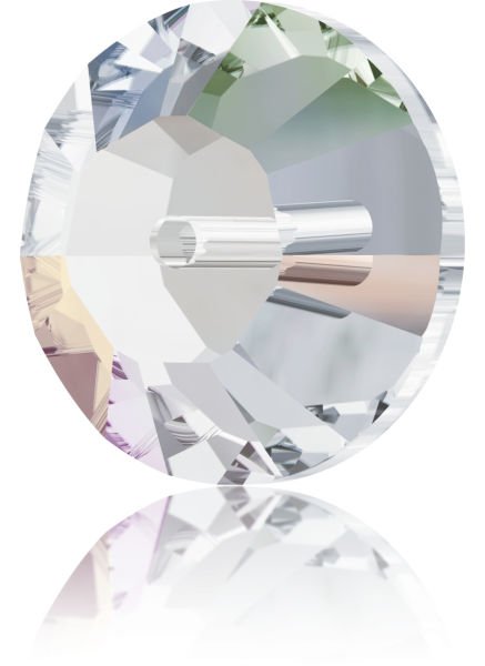 Swarovski 3128 Lochrosen 4mm Crystal Aurora Boreale (001AB) F - Janjan Tek Delikli Dikme Taş