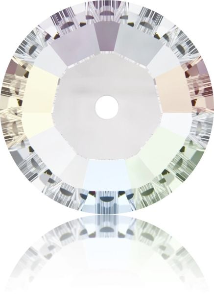 Swarovski 3128 Lochrosen 5mm Crystal Aurora Boreale (001AB) F - Janjan Tek Delikli Dikme Taş