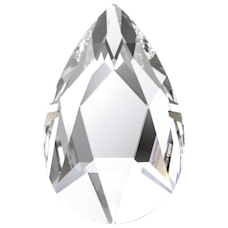 2303 18x13mm Crystal (001) Foyalı - Damla Şekilli Altı Düz Beyaz Kristal Taş