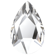 2303 18x13mm Crystal (001) Foyalı - Damla Şekilli Altı Düz Beyaz Kristal Taş