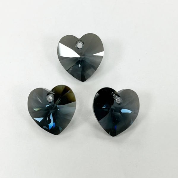 Swarovski 6228 14mm Denim Blue Satin (266SAT) - Kalp Kolye Ucu