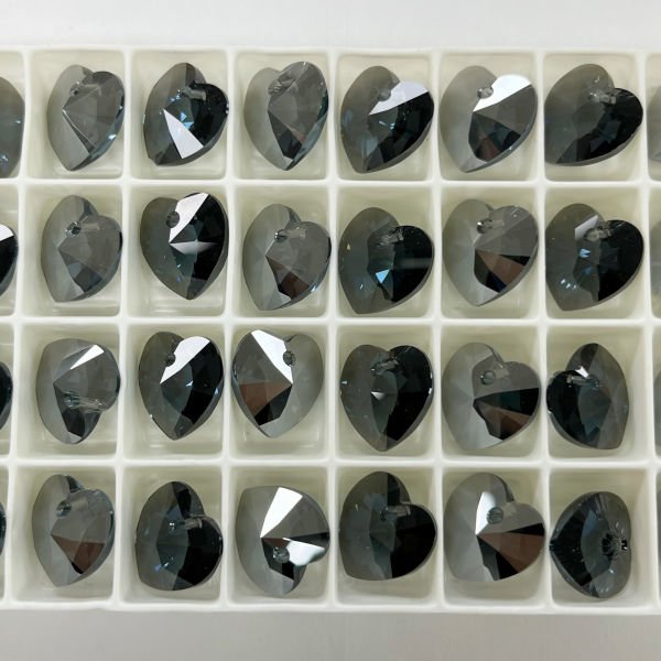 Swarovski 6228 14mm Denim Blue Satin (266SAT) - Kalp Kolye Ucu