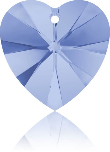 Swarovski 6228 14mm Light Sapphire (211) - Açık Mavi Kalp Kolye Ucu