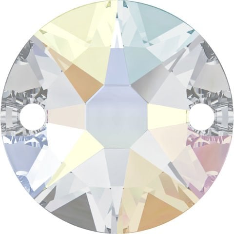 3288 8mm Crystal AB (001AB) Foiled - Round Janjan Two Hole Post Stone