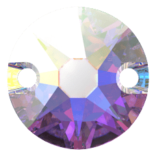 3288 8mm Crystal AB (001AB) Foiled - Round Janjan Two Hole Post Stone