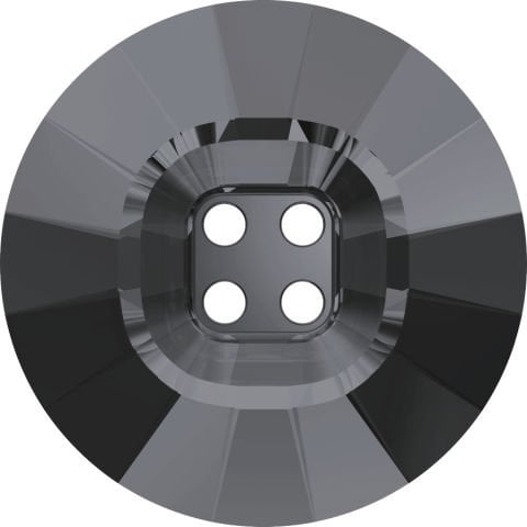 Swarovski 3018 Düğme 23mm Crystal Silver Night (001SINI) Foyasız - Füme Renkli Ortadan Dikilebilir Düğme