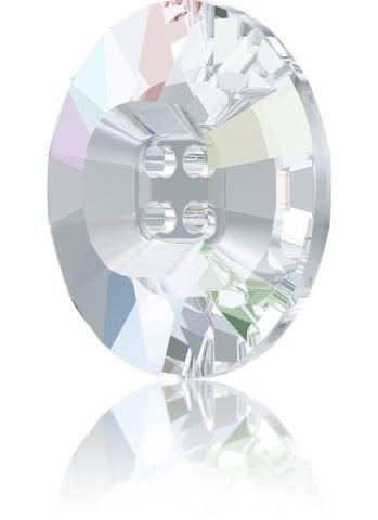 Swarovski 3018 Düğme 23mm Crystal Aurore Boreale (001AB) Foyasız - Janjan Renkli Ortadan Dikilebilir Düğme