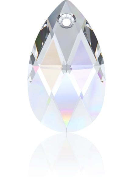 6106 22mm Crystal AB (001AB) - Damla Şekilli Tek Delikli Janjan Kolye Ucu