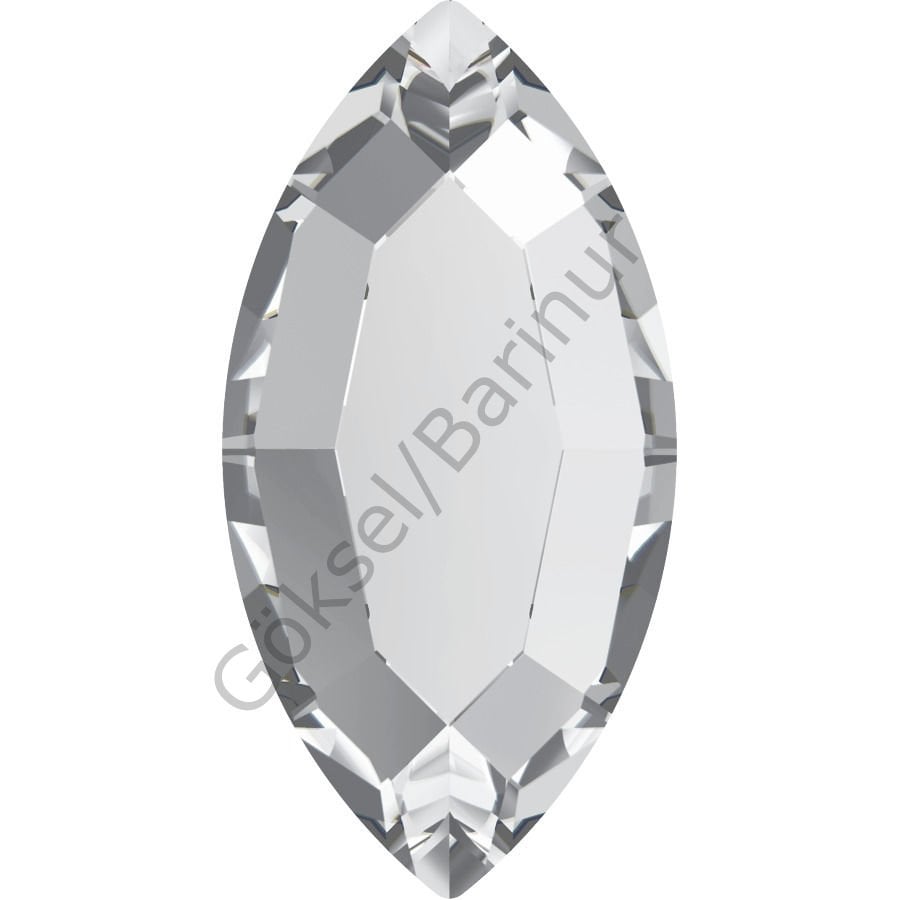 2200 8x4mm Crystal (001) Foyalı - Mekik Şekilli Beyaz Altı Düz Kristal Taş