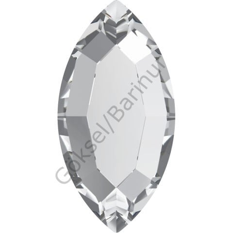 2200 8x4mm Crystal (001) Foyalı - Mekik Şekilli Beyaz Altı Düz Kristal Taş