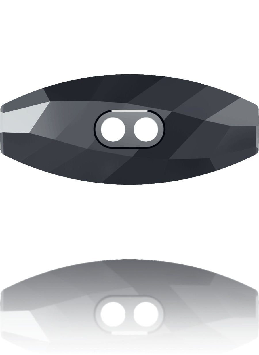 Swarovski 3024 Düğme 23mm Jet Hematite (280HEM) Foyasız - Metalik Siyah Renkli Düğme