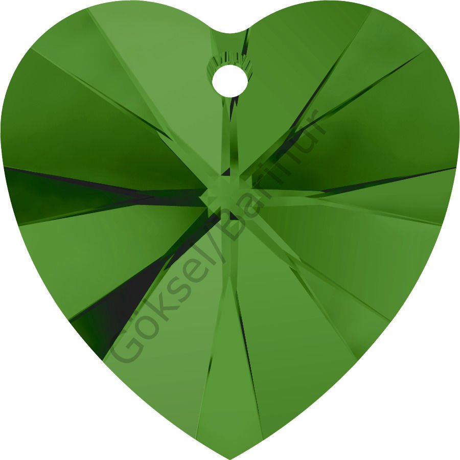 6228 14mm Fern Green (291) - Yeşil Kristal Kalp Kolye Ucu