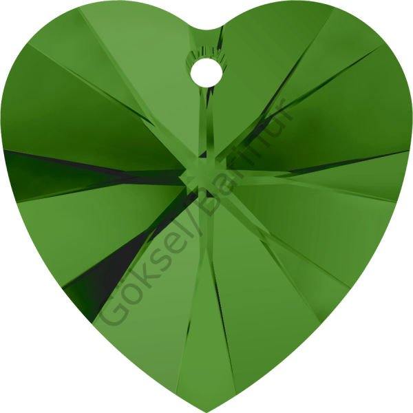6228 14mm Fern Green (291) - Yeşil Kristal Kalp Kolye Ucu