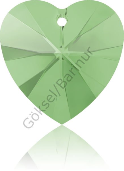 6228 14mm Chrysolite Opal (294) - Opal Açık Yeşil Kalp Kolye Ucu