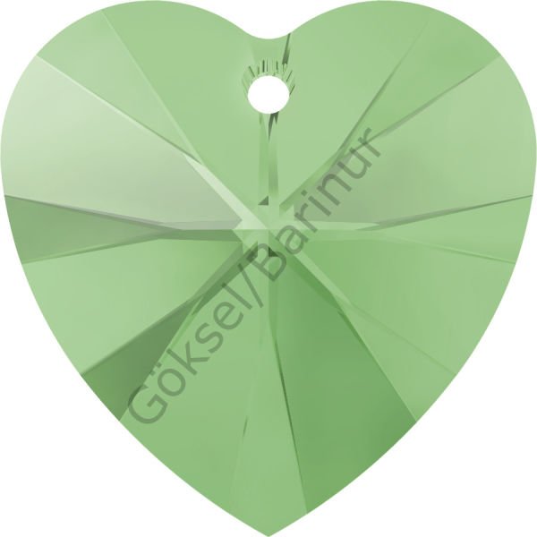 6228 14mm Chrysolite Opal (294) - Opal Açık Yeşil Kalp Kolye Ucu