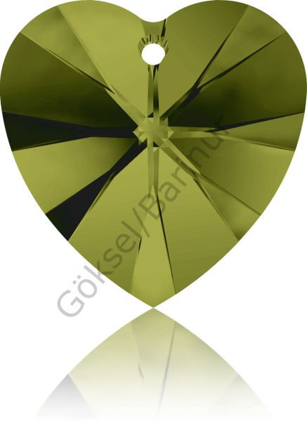 6228 14mm Olivine (228) - Zeytin Yeşili Kalp Kolye Ucu