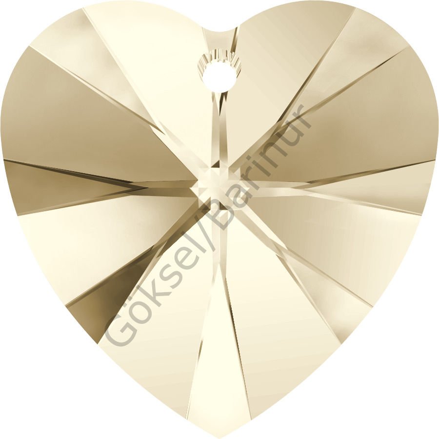 6228 14mm Light Silk (261) - Light Cream Heart Pendant
